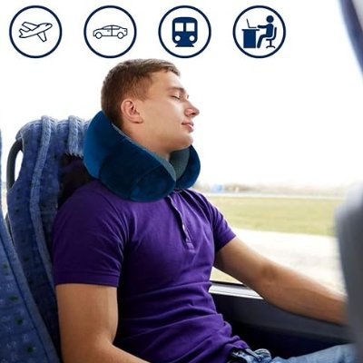 Oreiller - NeckRelaxingPillow™ - Bleu - Confort voiture